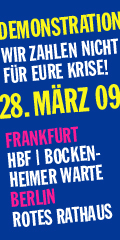 Banner Demonstration 28. März 2009